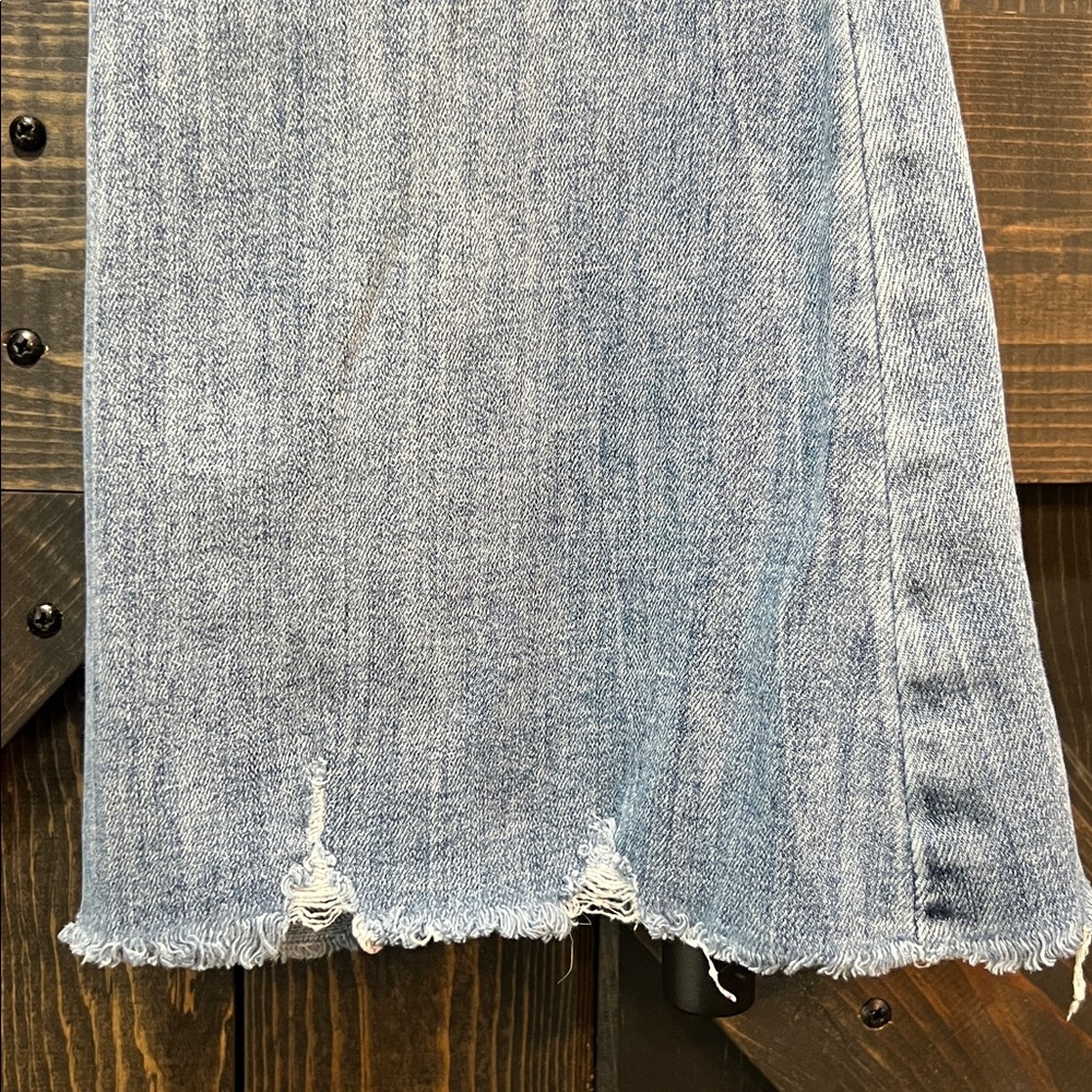 KanCan High Rise Super Flare Jeans 28 Distressed Denim Medium Stretch Boho 30 - Picture 6 of 12